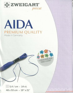 (kaz14-5050)ツバイガルト 14カウント 色番号5050 シュテルンアイーダ プリカット 刺繍布 刺しゅう布 ししゅう 生地 ドイツ製 ヨーロッパ製 刺繍用生地 ZWEIGART zweigart パープル系 紫系