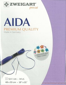 (kaz14-5120)ツバイガルト 14カウント 色番号5120 シュテルンアイーダ プリカット 刺繍布 刺しゅう布 ししゅう 生地 ドイツ製 ヨーロッパ製 刺繍用生地 ZWEIGART zweigart パープル系 紫系