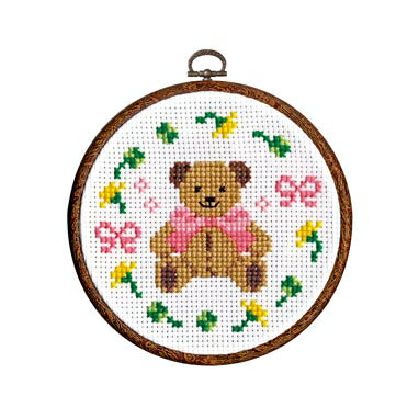 楽天市場 Op7419 オフホワイト 刺繍キット予約販売 テディベア 初心者でも簡単 くま 熊 ベア オリンパス 額 ミニ額 手作り クロス ステッチ 手芸 You 楽天市場店