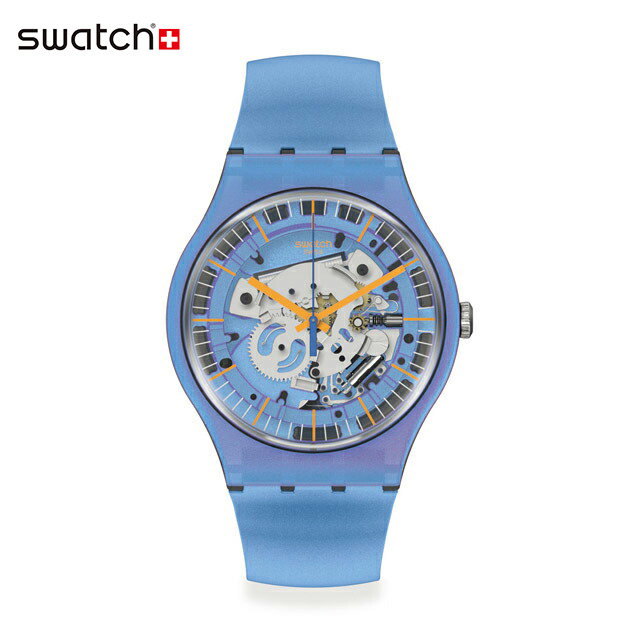 【公式ストア】Swatch スウォッチ SHIMMER BLUE シーマー・ブルー SUOM116Originals(オリジナルズ) New  Gent(ニュー・ジェント) 【送料無料】(素材)ベルト：シリコン ケース：プラスティックメンズ レディース 腕時計 人気 定番 プレゼント |