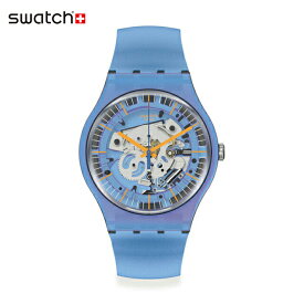 【公式ストア】Swatch スウォッチ SHIMMER BLUE シーマー・ブルー SUOM116Originals(オリジナルズ) New Gent(ニュー・ジェント) 【送料無料】(素材)ベルト：シリコン ケース：プラスティックメンズ レディース 腕時計 人気 定番 プレゼント