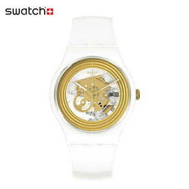 【公式ストア】Swatch スウォッチ GOLDEN RINGS WHITE ゴールデン・リングス・ホワイト SO29W107Originals(オリジナルズ) New Gent(ニュー・ジェント) 【送料無料】(素材)ベルト：シリコンメンズ レディース 腕時計 人気 定番 プレゼント