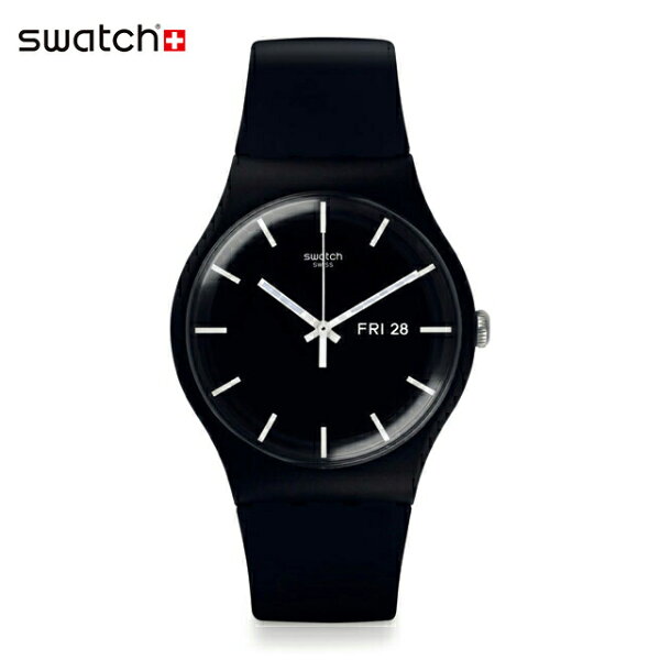 【スーパーSALEP10倍！抽選で最大100％Pバック】【公式】Swatch スウォッチ MONO BLACK モノ・ブラック・アゲイン SO29B704   メンズ レディース 腕時計 クオーツ アナログ 3気圧防水 ブラック 大きめ スイスブランド おしゃれ ギフト プレゼント