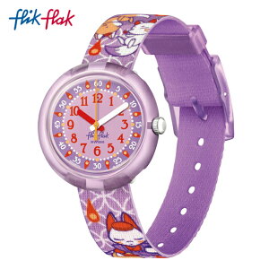 【公式】Flik Flak フリックフラック YAKO-PARADE ヤコウ・パレード FPNP123 Swatch(スウォッチ) キッズ 腕時計 女の子 かわいい パープル アナログ クオーツ 3気圧防水