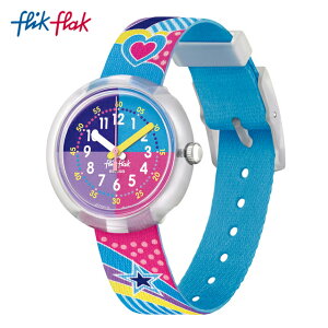 【公式】Flik Flak フリックフラック COLOR PARTY カラー・パーティー FPNP115 Swatch(スウォッチ) キッズ 腕時計 女の子 かわいい ブルー アナログ クオーツ 3気圧防水