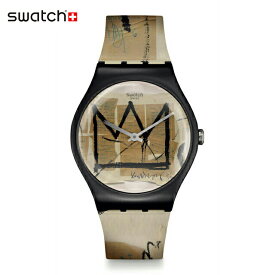 【公式ストア】Swatch スウォッチ UNTITLED BY JEAN-MICHEL BASQUIAT ユナイテッド　バイ・ジャン・ミシェル・バスキア SUOZ355Originals(オリジナルズ) NEW GENT(ニュー・ジェント) 【送料無料】メンズ レディース 腕時計 人気 定番 プレゼント