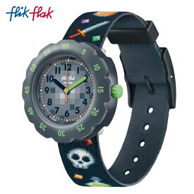 【公式ストア】Flik Flak フリックフラック GAMING WORLD ゲーミング・ワールド FPSP066Swatch(スウォッチ) Power Time 7+(パワー・タイム・7+) 【送料無料】(素材)ベルト：再生PETキッズ ボーイズ 腕時計 人気 定番 プレゼント