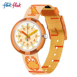 【公式】Flik Flak フリックフラック FUNNY HIEROGLYPHS ファニー・ヒエログリフ FPNP118 Swatch(スウォッチ) キッズ 腕時計 女の子 男の子 かわいい オレンジ アナログ クオーツ 3気圧防水