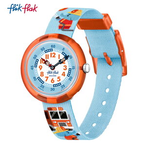 【公式】Flik Flak フリックフラック FIRE STOPPER ファイアー・ストッパー FBNP218 Swatch(スウォッチ) キッズ 腕時計 男の子 ブルー アナログ クオーツ 3気圧防水