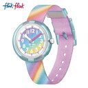 【お買い物マラソン期間はP10倍！】【公式】Flik Flak フリックフラック LIQUID RAINBOW リキッド・レインボー FPNP152 Swatch(スウォッチ) キッズ 腕時計 女の子 かわいい ピンク アナログ クオーツ 3気圧防水