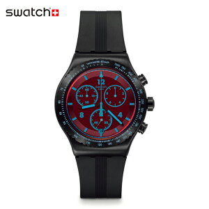 【公式】Swatch スウォッチ CRIMSON MYSTIQUE クリムゾン・ミスティーク YVB417 メンズ 腕時計 クオーツ アナログ 3気圧防水 ブラック 大きめ スイスブランド おしゃれ ギフト プレゼント