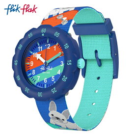 【スーパーSALE期間はP10倍！】【公式】Flik Flak フリックフラック SKATING FRENCHIE スケーティング・フレンチー FPSP075 Swatch(スウォッチ) キッズ 腕時計 男の子 ブルー アナログ クオーツ 3気圧防水