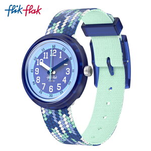 【公式】Flik Flak フリックフラック BRAID IN BLUE ブレイド イン ブルー FPNP169 Swatch(スウォッチ) キッズ 腕時計 男の子 ブルー アナログ クオーツ 3気圧防水