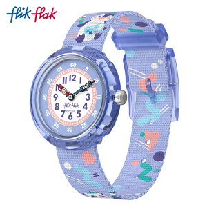 【公式】Flik Flak フリックフラック ARTY ANIMALS アーティー・アニマルズ FBNP246 Swatch(スウォッチ) キッズ 腕時計 女の子 かわいい パープル アナログ クオーツ 3気圧防水