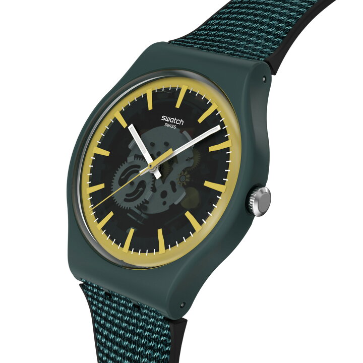 スウォッチ SWATCH 腕時計 自動巻き ウォッチ ロゴ スケルトン 緑 