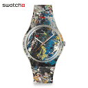 【スーパーSALEP10倍！抽選で最大100％Pバック】【公式】Swatch スウォッチ POLLOCK'S ALCHEMY ポロックズ・アルケミー SUOZ366 美術館 メンズ レディース 腕時計 クオーツ アナログ 3気圧防水 透明 大きめ スイスブランド おしゃれ ギフト プレゼント コラボ アート