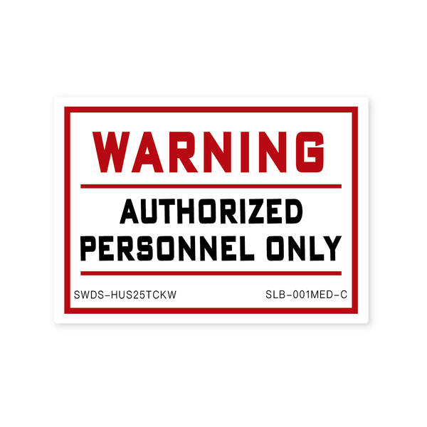 DANGER CAUTION 59%OFF ＼半額SALE／ WARNING NOTICE 警告系ステッカー サイン ラベルズ 警告；許可のある者のみ SLB-001-MED-C