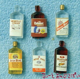 ミニチュア スピリッツボトル 6本セット SAD1067 ドールハウス用