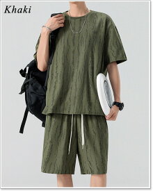 【ポイント超UP】セットアップ メンズ カジュアル 春 夏 半袖 五分袖 Tシャツ カットソー パンツ 上下 セット ブランド スポーツ 人気 部屋着 涼しい おしゃれ 大きいサイズも充実 セットアップ特集