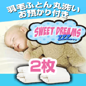 マラソン期間中P5倍!【羽毛布団 クリーニング】丸洗い2枚 保管コース 8ヵ月布団保管料込み【送料無料】