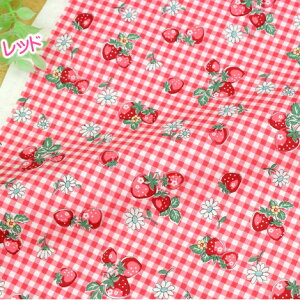 松山敦子 生地 かわいい パッチワークに 新柄「 松山敦子 30' 2025 夏Part2ギンガムストロベリー 」 かわいい YUWA 有輪商店 108cm×50cm 50cm単位 メール便OK ぱっち