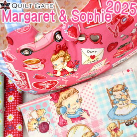 かわいい生地 新柄 レトロ 女の子 姉妹 キルトゲイト「 マーガレット＆ソフィー8 2025 秋 絵本のようなおはなし」USA風 カントリー パッチワーク ハンドメイド 綿 コットン シャーティング 布幅約108cm×50cm 50cm単位 メール便OK