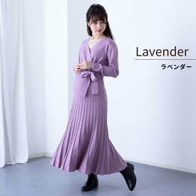 マタニティ ワンピース 授乳服　お宮参り ワンピース ニットワンピ 長袖 授乳服 SWEETMOMMY マタニティウェア マタニティ 服 プリーツ バイカラー 無地 出産 産後 ウエストリボン カジュアル 母親 服装 大きいサイズ 秋　冬　春