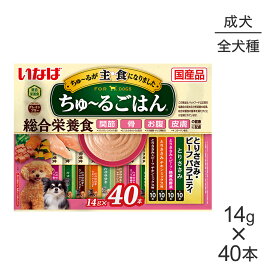 【メール便】いなば ちゅ〜るごはん 総合栄養食 成犬用 とりささみ・ビーフバラエティ 14g×40本 (犬・ドッグ)[M便 1/1]