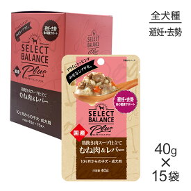 【40g×15袋】セレクトバランス Plus 避妊・去勢後の健康サポート 10ヶ月からの子犬・成犬用 鶏挽き肉スープ仕立て むね肉＆レバー(犬・ドッグ)