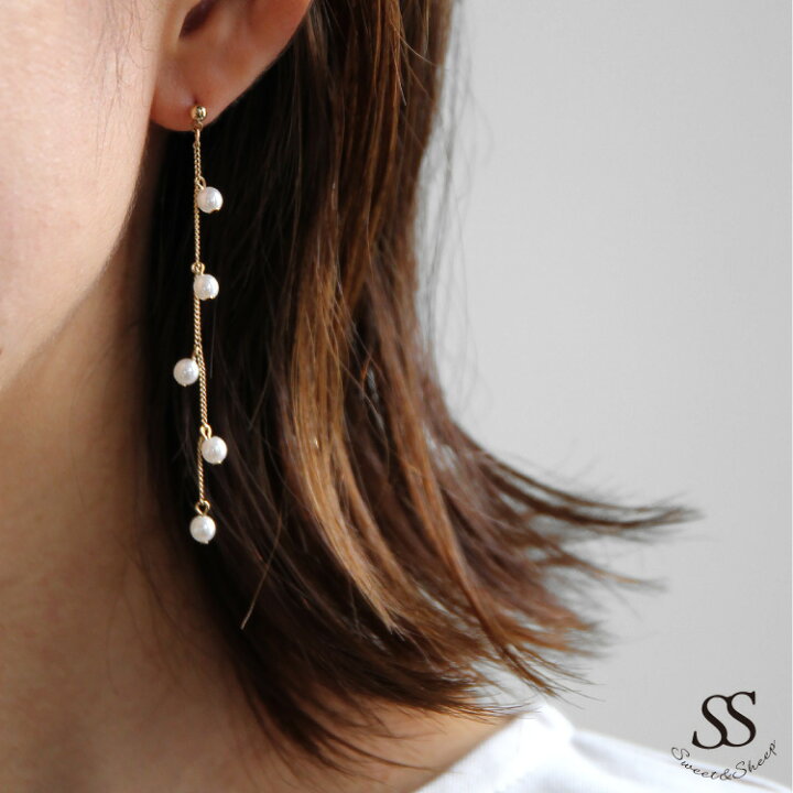 楽天市場 ピアス レディース パール ゴールド ロングピアス おしゃれ デザイン アクセ アクセサリー シンプル 大人 上品 可愛い かわいい きれいめ プチプラ Sweet Sheep メール便可 即日発送 ｓｗｅｅｔ ｓｈｅｅｐ