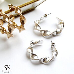 ピアス レディース ゴールド シルバー フープピアス おしゃれ デザイン ねじり アクセ アクセサリー シンプル モチーフ 大人 上品 可愛い かわいい プチプラ きれいめ ギフト プレゼント 30代