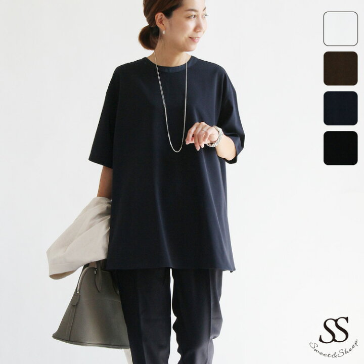 楽天市場 ブラウス レディース トップス Tシャツ プルオーバー 半袖 Aライン サテン シャツ Tブラウス ゆったり 七五三 入学式 卒業式 インナー 夏 秋 大人 きれいめ ママ 30代 40代 50代 ママ 仕事 フォーマル セミフォーマル 通勤 テレワーク Sweet Sheep