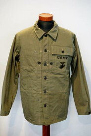 BUZZ RICKSON'S （バズリクソンズ）　ユーティリティーコート　BR15123　"U.S.M.C. M-1944 HERRINGBONE UTILITY JACKET"　オリーブ　東洋エンタープライズ