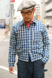 代引手数料・送料無料　UNION SUPPLY (ユニオンサプライ)　パラカジャケット　US13487　"PALAKA CHECK SHIRT BLOUSE"　ネイビー・ワンウォッシュ　東洋エンタープライズ