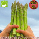 アスパラガス 北海道 富良野産 生で食べれる グリーンアスパラ 4Lサイズ 1kg ハウス栽培 送料無料