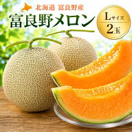 お中元 ギフト ふらのメロン 2玉 (1玉 約1.2kg Lサイズ) 赤肉メロン 富良野産 メロン 北海道産 送料無料 …