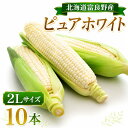 【1,000円OFFクーポン付き】 とうもろこし 生で食べれる白いトウモロコシ 北海道産 ピュアホワイト 2Lサイズ 10本入 …