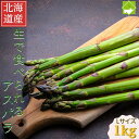 生で食べられるアスパラガス 送料無料 北海道 富良野産 グリーンアスパラ Lサイズ 1kg 別途送料が発生する地域があり…
