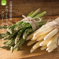 アスパラガス 北海道富良野産 ホワイトアスパラ 500g グリーンアスパラ500g SからLサイズ混合 1kg 送料無…