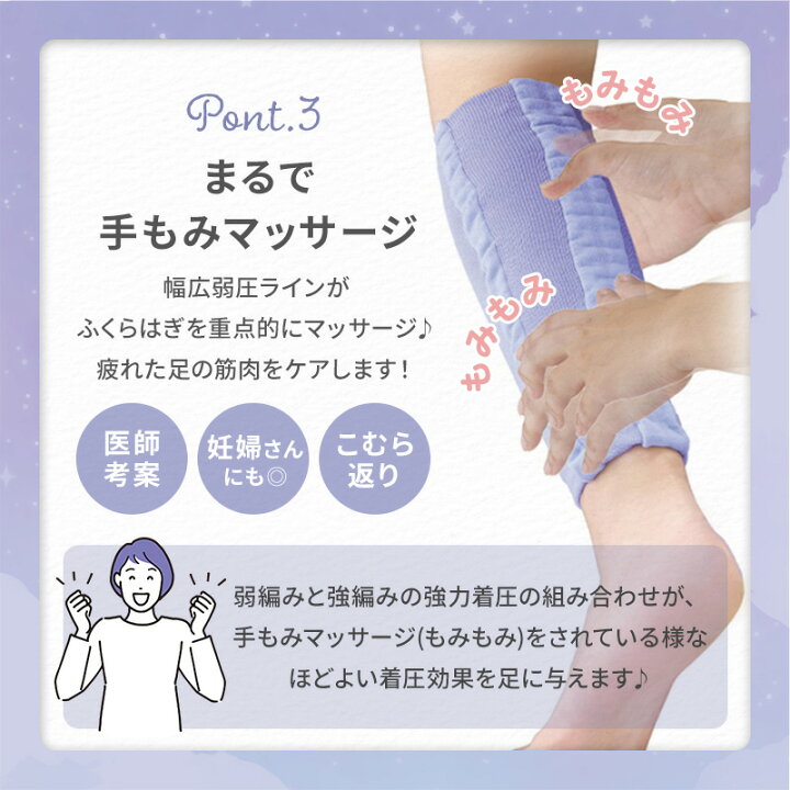 楽天市場 寝ている間に ふくらはぎ マッサージ 勝野式 Momi ２ モミ モミ ２枚組 ピンク ブラック ラベンダー 痛み 疲れ だるさ むくみ解消にも フットケア 着圧サポーター モミモミ もみもみ メイダイ Sweet Annex