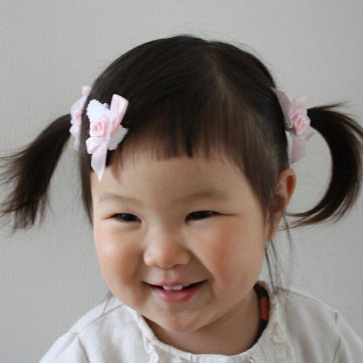 ばらレース リボン ベビー 赤ちゃん パッチンどめ (1コ) ヘアリボン ピンク ホワイト パッチンピン ヘアクリップ ヘアアクセサリー 髪飾り 髪留め あかちゃん おしゃれ お出かけ お誕生日 1才 0才 新生児 BHCM 全品 送料無料 実施中 スウィートキス パール レース リボン ベビーヘアクリップ 赤ちゃん用ヘアクリップ キッズピン