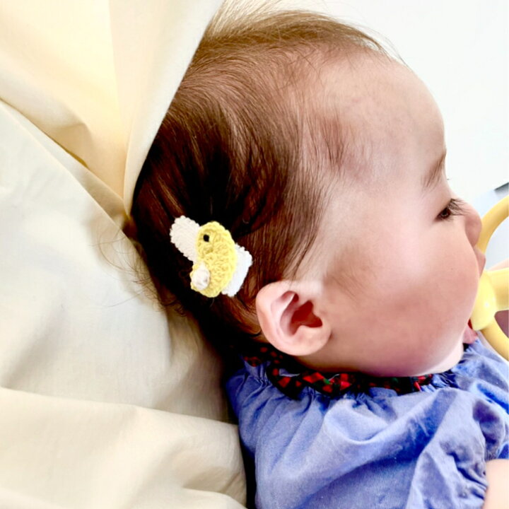 楽天市場 ニット ヒヨコ ベビー 赤ちゃん パッチンどめ ヘアピン 1コ ひよこ イエロー パッチンピン ヘアクリップ ヘアアクセサリー 髪飾り 髪留め あかちゃん おしゃれ お出かけ お誕生日 1才 0才 新生児 Bhcm 全品 送料無料 実施中 スウィートキス楽天市場店