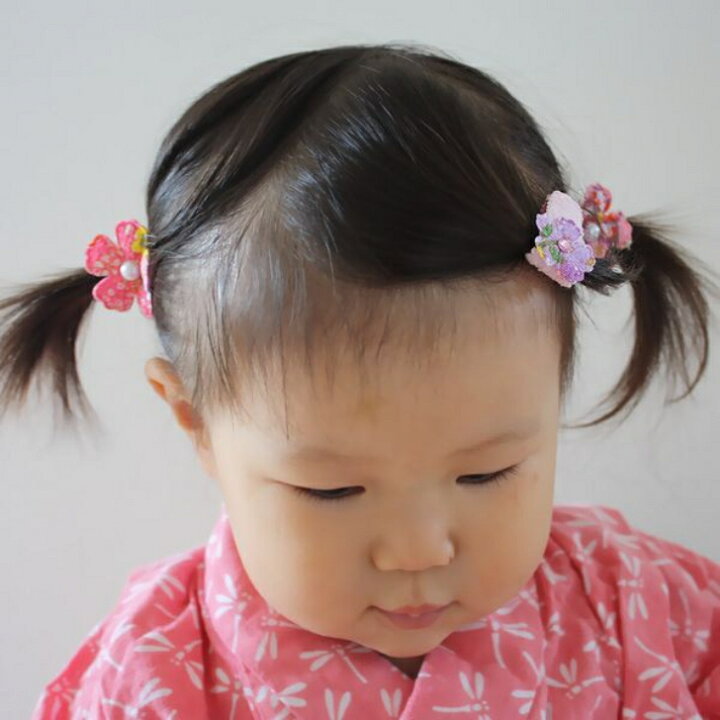 楽天市場】ベビー 赤ちゃん 和柄 桜 パッチンどめ ヘアピン (2コ) BABY 