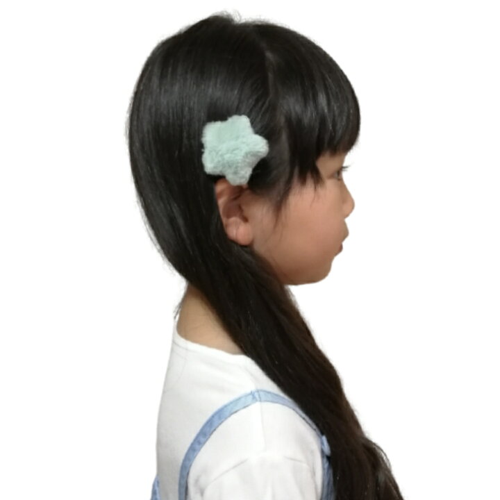 楽天市場】【 ベビー ヘアクリップ 】フワフワ フェイクファー スター 