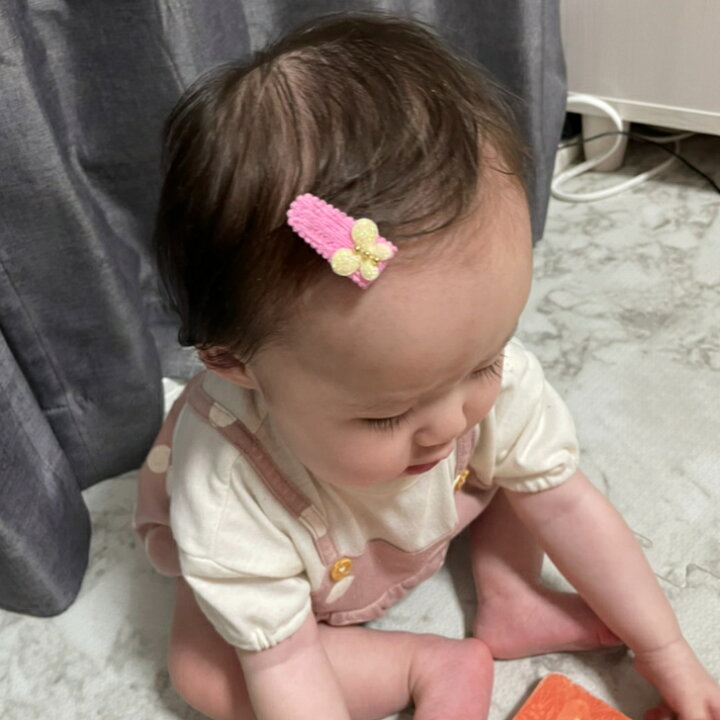 楽天市場】ベビー 赤ちゃん ラメ蝶 パッチンどめ ヘアピン (2コ) baby  