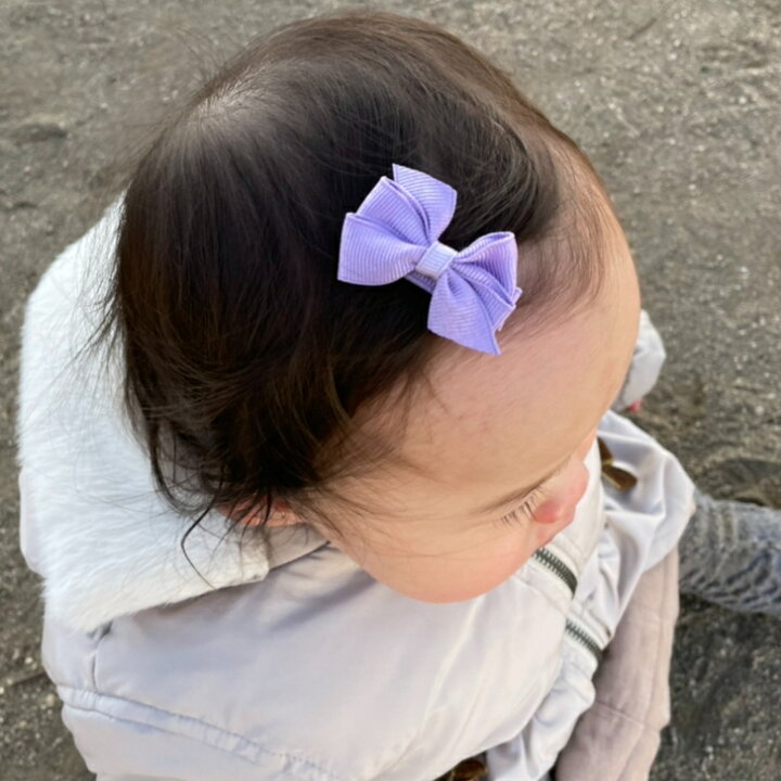 楽天市場】【 ベビー ヘアクリップ 】シンプル リボン 3.5cm 滑り止め 