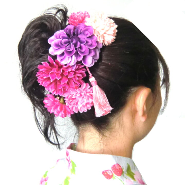 髪飾り ヘアアクセサリー 着物 浴衣 成人式 七五三 花 蝶々ピンク