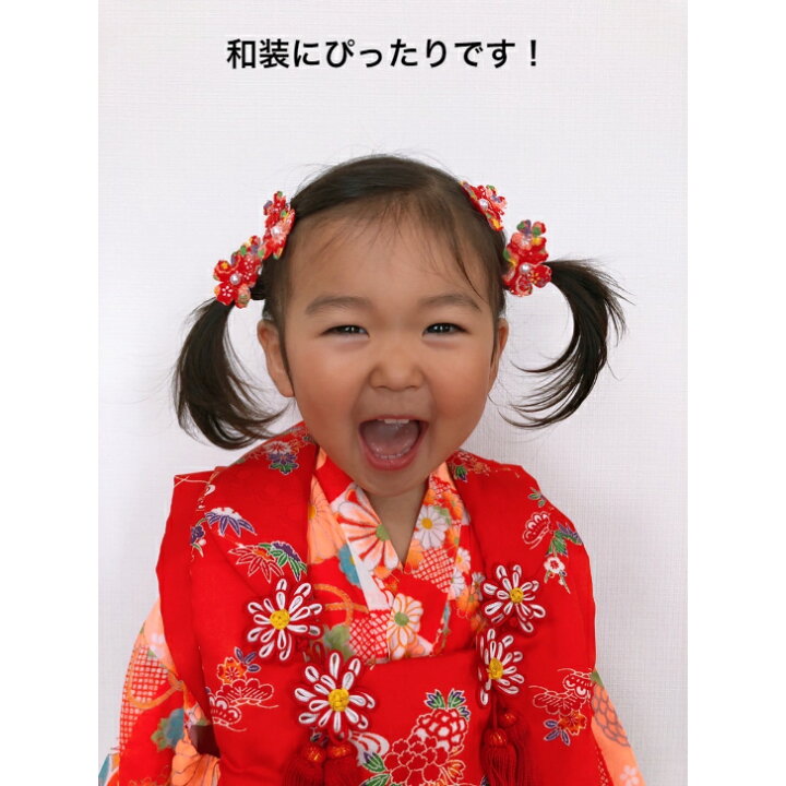 楽天市場】【 ヘアゴム キッズ 】【 浴衣 髪飾り 】和柄 重ね桜  
