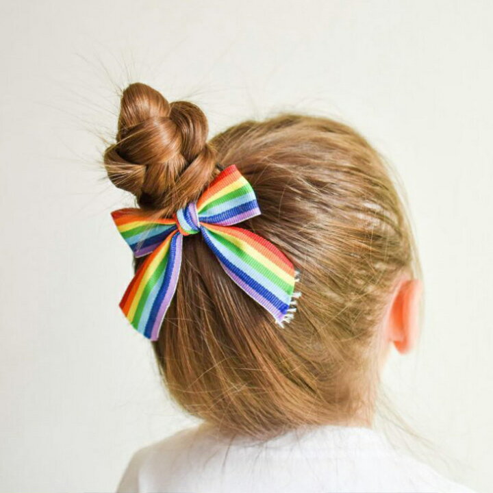 楽天市場】【 ヘアゴム キッズ 】レインボーカラー リボン ヘア  