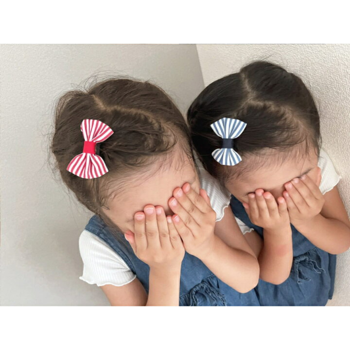 楽天市場】【 ベビー ヘアクリップ 】コットン生地 リボン 3.5cm 滑り  